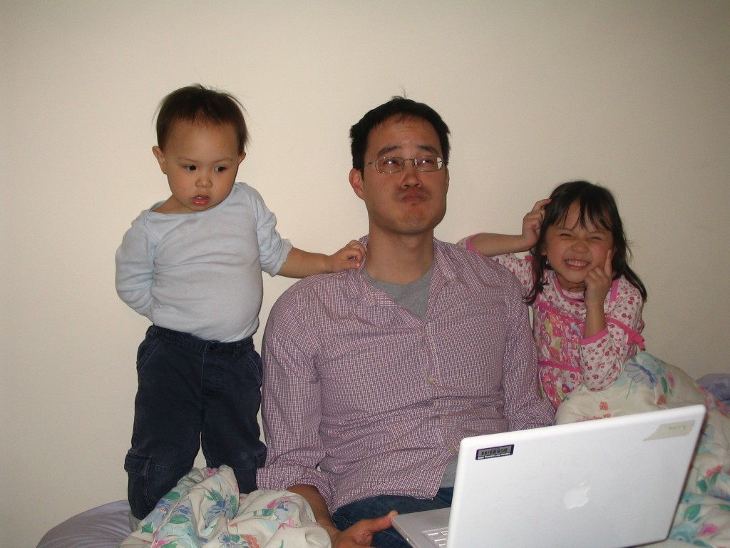 Faces with niece and nephew