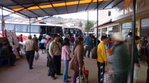 Boarding our bus to Huaran in the Sacred Valley