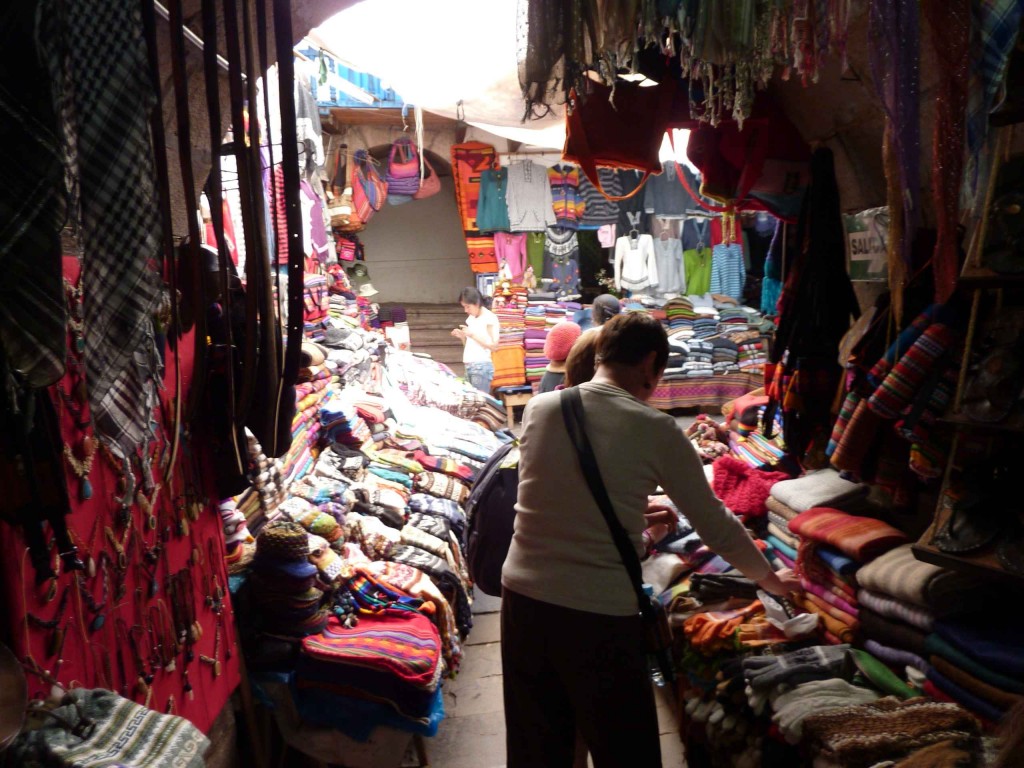 One of many, many clothing and handicraft stalls