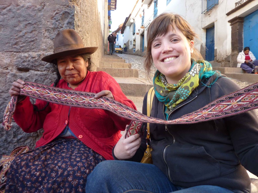 S posing with weaver off of San Blas street